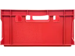 Ящик пластиковый мясной сплошной Е2 (евроформат), 600х400х200 мм, 42 л, красный [207-P]