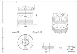 Бочка (емкость) пластиковая вертикальная с крышкой, 500 л, зеленый [TV500S2]