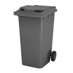 Мусорный контейнер пластиковый для ТБО/ТКО на колесах с крышкой, 240 л, серый [24.C29]