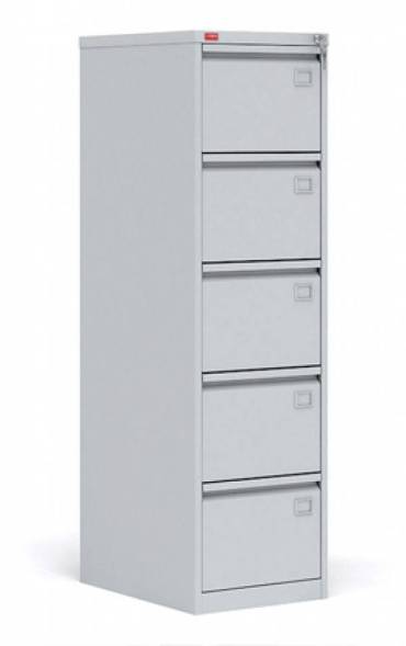 Шкаф металлический картотечный (картотека) Пакс-Металл КР-5, A4, 5 ящиков, 1645x465x630 мм