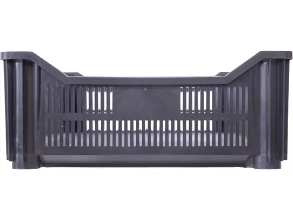 Ящик пластиковый перфорированный, 500x300x120 мм, 18 л, черный [121]