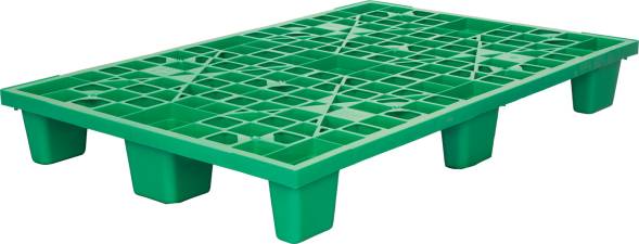 Паллет (поддон) пластиковый перфорированный вкладываемый на 9-х ножках, 1200x800х160 мм, зеленый [1200800160-02]