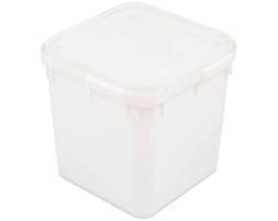 Куботейнер пластиковый с крышкой для пищевых продуктов, 23 л, 340x340x320 мм, белый [340340320-00]