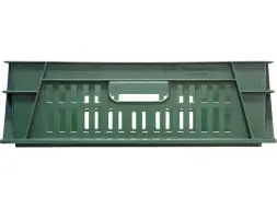 Ящик пластиковый перфорированный, 740x465x145 мм, 39 л, зеленый [404-Т]