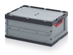 Ящик пластиковый складной с крышкой AUER FBD 64/27, 600x400x270 мм, серый [FBD 64/27]