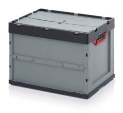 Ящик пластиковый складной с крышкой AUER FBD 64/42, 600x400x420 мм, серый [FBD 64/42]