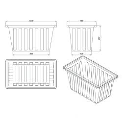 Ванна пластиковая пищевая с крышкой К, 400 л, HDPE, черный [121207.0400.899.000]